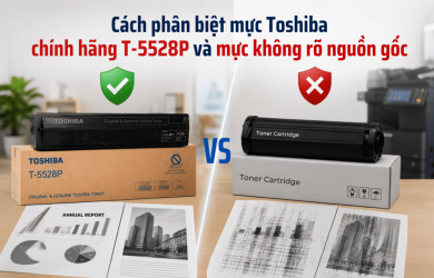 Cách nhận biết mực Toshiba chính hãng cho máy e-STUDIO 5528A và 6528A